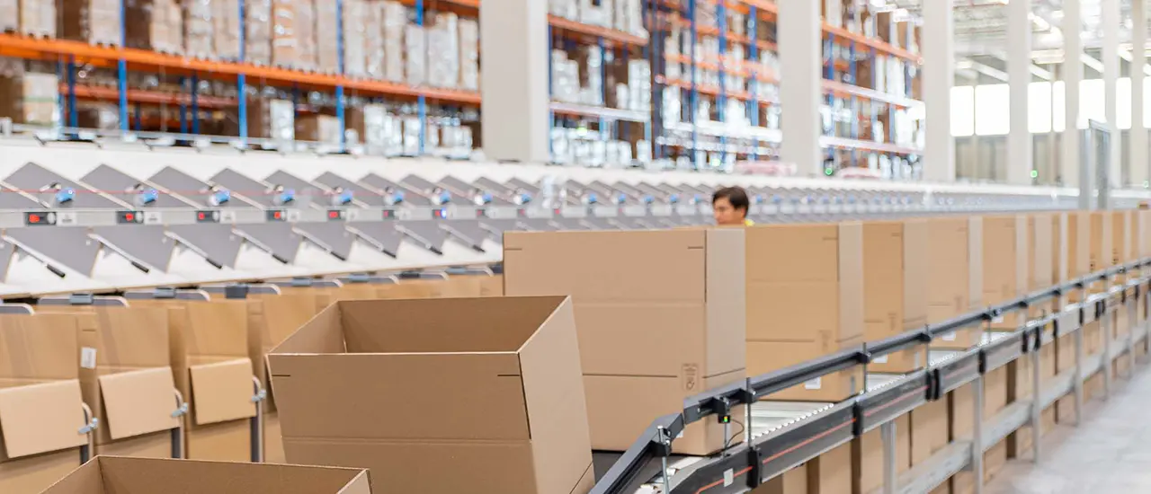 Sorter uitgangen met dozen